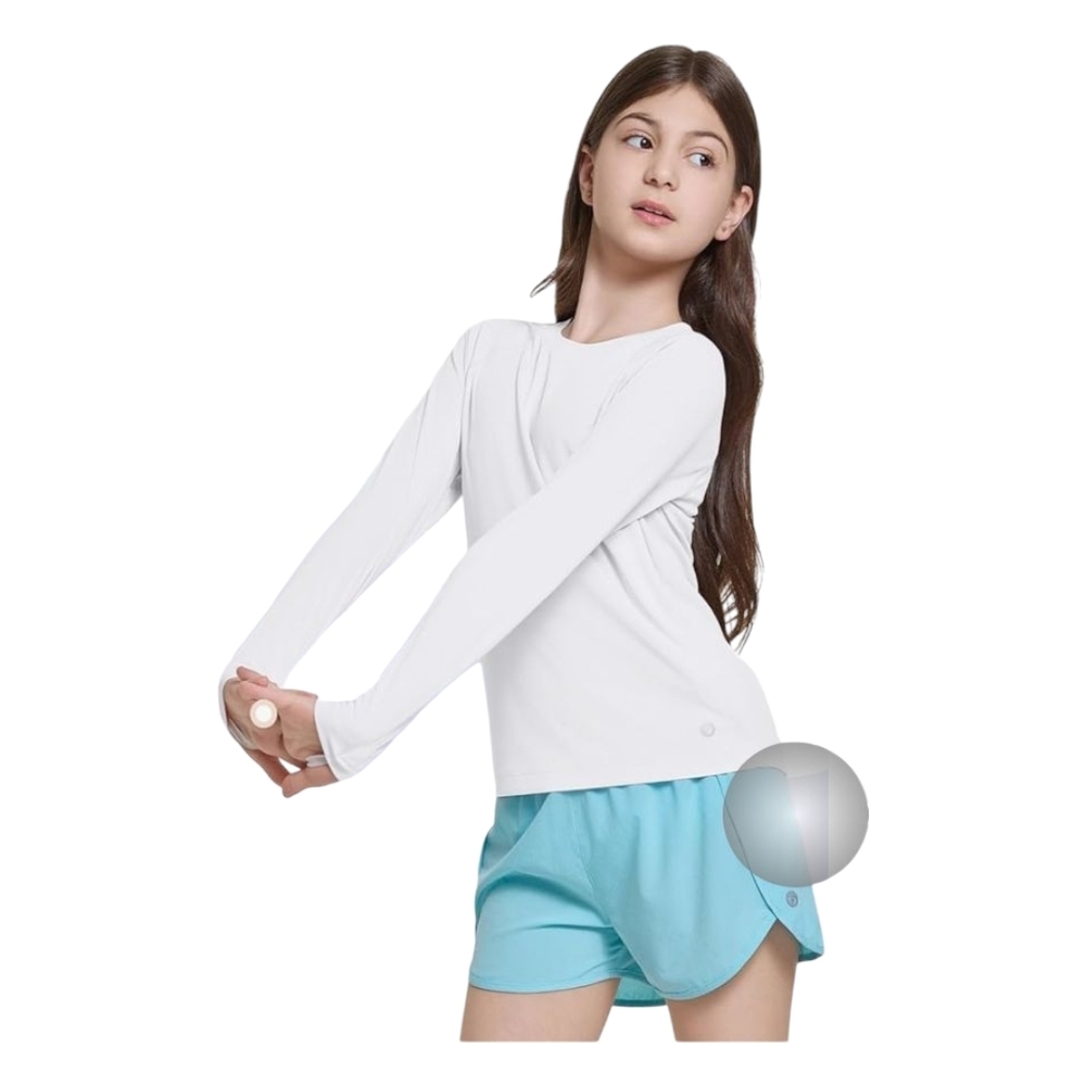 Baleaf Kids Swim Rashguard Shirt - White NWT Size L